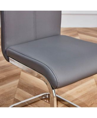 Modern Dining Chairs, PU Faux Leather High Back Upholstered Side Chair