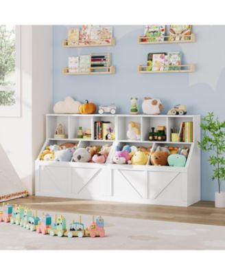 Toy Storage Organizer and Kids Bookshelf, Toddler Toy Storage Cabinet