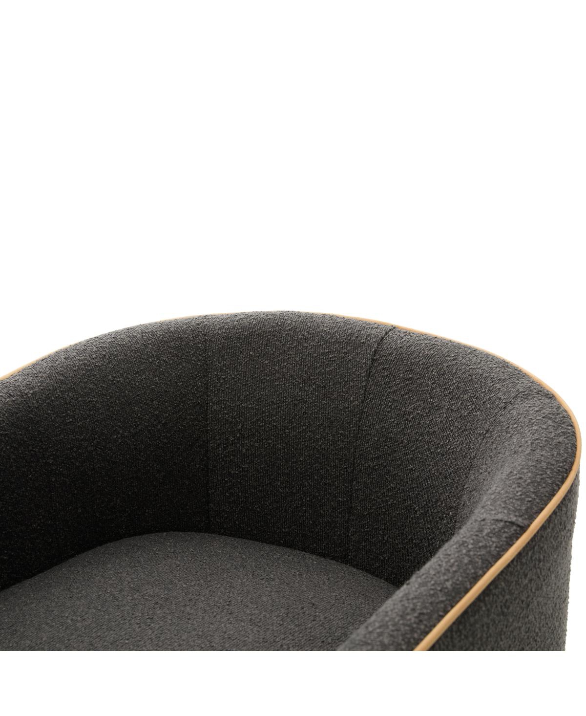 Streamdale Furniture Swivel Accent Chair, Upholstered Club Barrel Sofa for Living Room, Light Gray