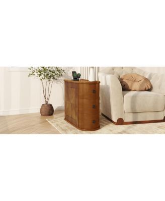 Streamdale Charging Station Sofa Side Table with Drawers, No Assembly Required