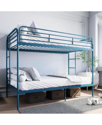 Metal Twin Over Twin Bunk Bed with 2 Ladders