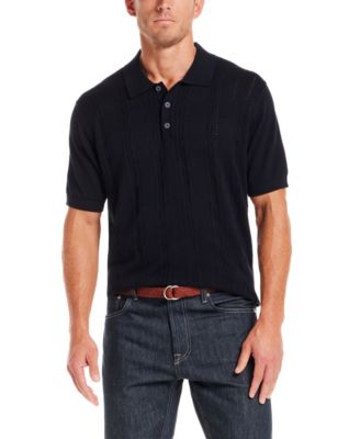 Men's Regular-Fit Pointelle Sweater-Knit Polo Shirt 