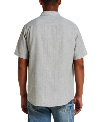 Men's Short-Sleeve Vertical Dobby Striped Shirt