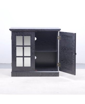 Storage sideboard cabinet with 2 mirrored doors & adjustable shelf