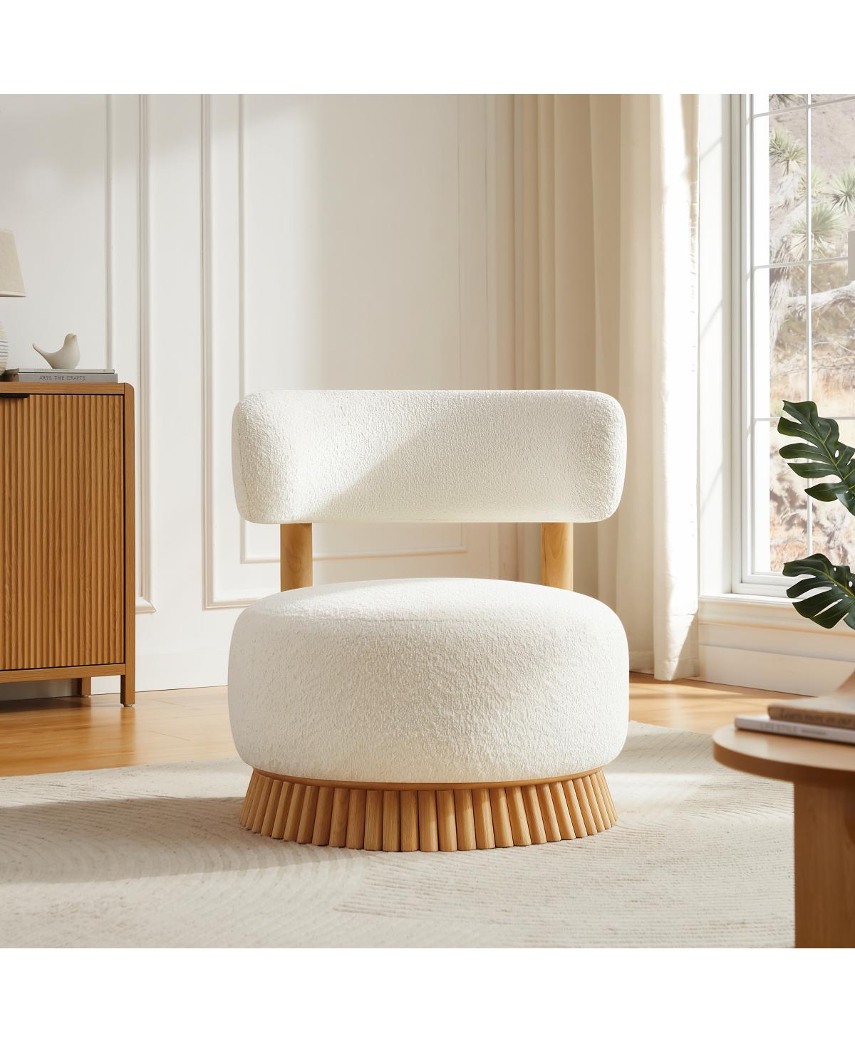 Streamdale Furniture Modern Farmhouse Armless Chair with Wooden Base and Cozy Upholstery