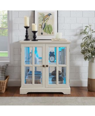 Streamdale LED Curio Display Cabinet with Adjustable Shelves and Lattice Doors