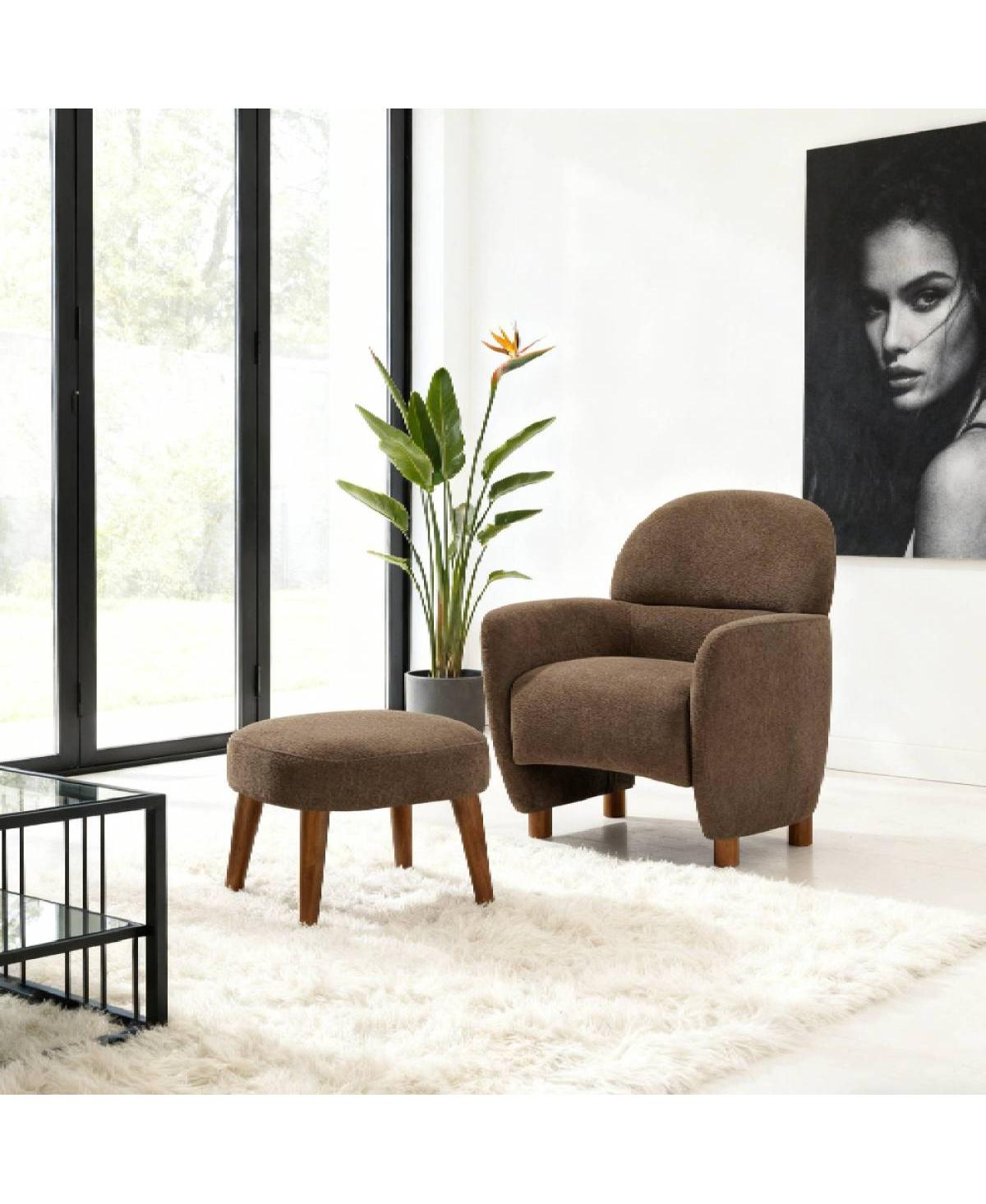 Streamdale Furniture Modern Lazy Chair with Footrest Ottoman