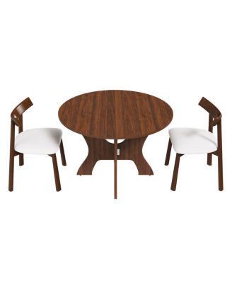 43" Folding Dining Table Set w/ 2 Chairs