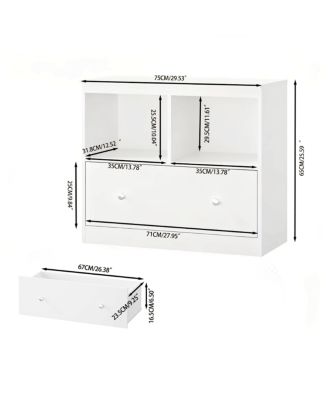 Streamdale Kids Toy Storage Organizer with Drawer, Bookshelf for Nursery & Playroom