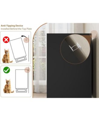 Farmhouse TV Stand with 8 Drawers, 55" Wide Entertainment Center for TVs up to 75 Inch with Metal Legs, Black