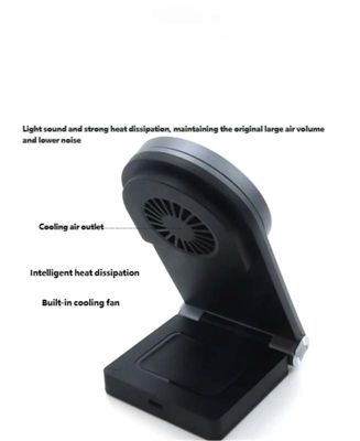 Foldable 3-in-1 Wireless Charger - Charge for Apple - Portable Fan-Cooled Charging Stand for iPhone, Watch and Earphones