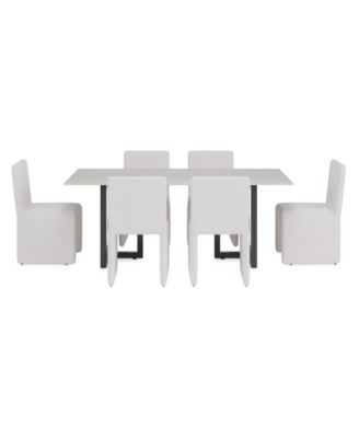Emila 7-Pc. Dining Set (Rectangular Table & 6 Upholstered Chairs)