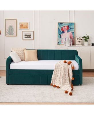 Streamdale Twin Daybed with Trundle, Sofa Bed, Emerald
