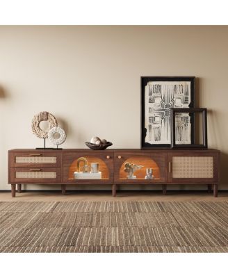 Streamdale 86'' TV Stand for TVs up to 90'', Entertainment Center with LED Lights and Storage