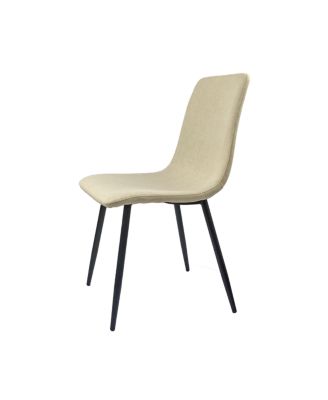 55" MDF Wood Dining Table & 4 Modern Linen Chairs Set