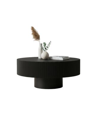 Round Fluted Mid Century Modern Coffee Table