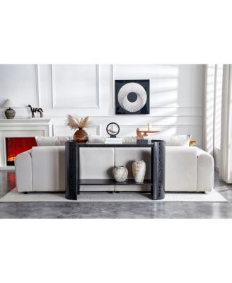 curved foyer table - minimalist entrance sofa side table
