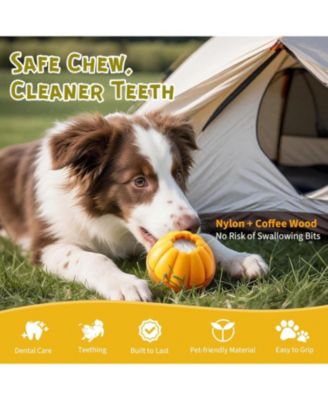 Frozen Treat Dog Puzzle Enrichment Ball - Slow Food Training to Relieve Boredom,Durable Natural Chew Toy for Small Medium