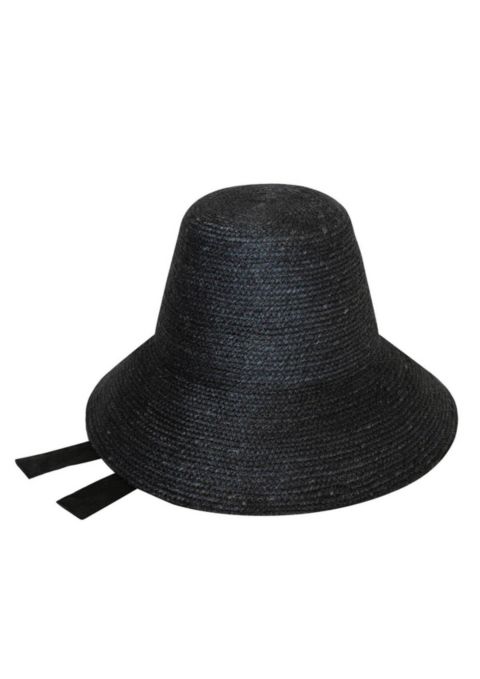Женский головной убор Brunna.co The Meg Jute Straw Hat In Black, цвет: Чёрный