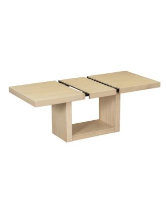  Contemporary 6-Piece Extendable Dining Table Set with Removable Leaf and Bench