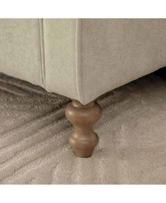 65.75" Wide Modern Upholstered Storage Bench with Double Lids & Rolled Armrest