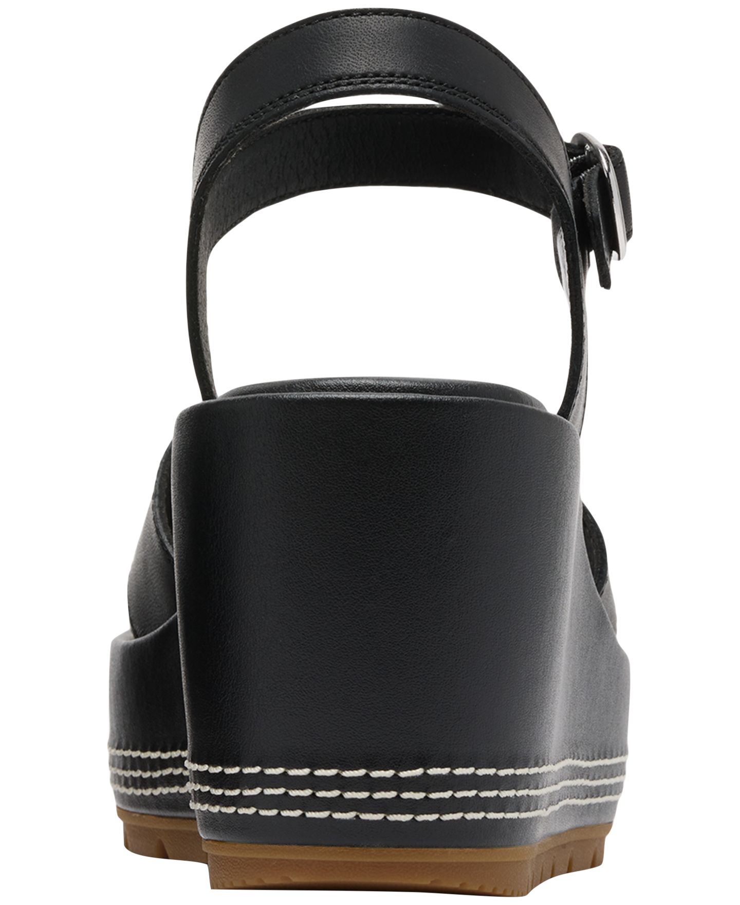 Женские сандалии Sorel Sunpeak Wedge Heel Ankle-Strap, цвет: Чёрный / Карамельный — фото 3