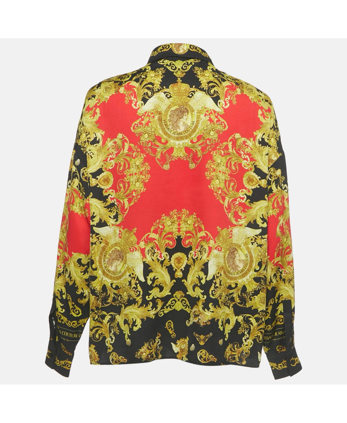 Pre-Owned Versace Women's Jeans Couture Multicolor Baroque Print Viscose Full Sleeve Shirt