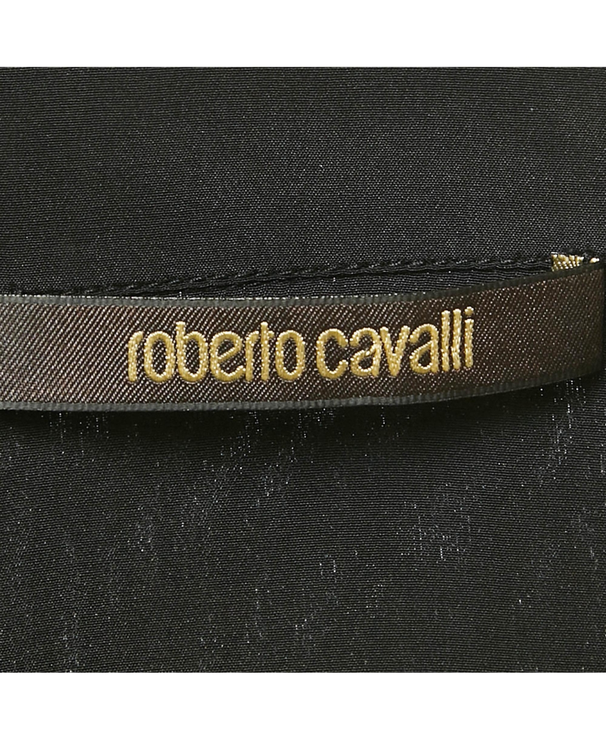 Pre-Owned Roberto Cavalli Women's Black Floral Print Silk Blouse