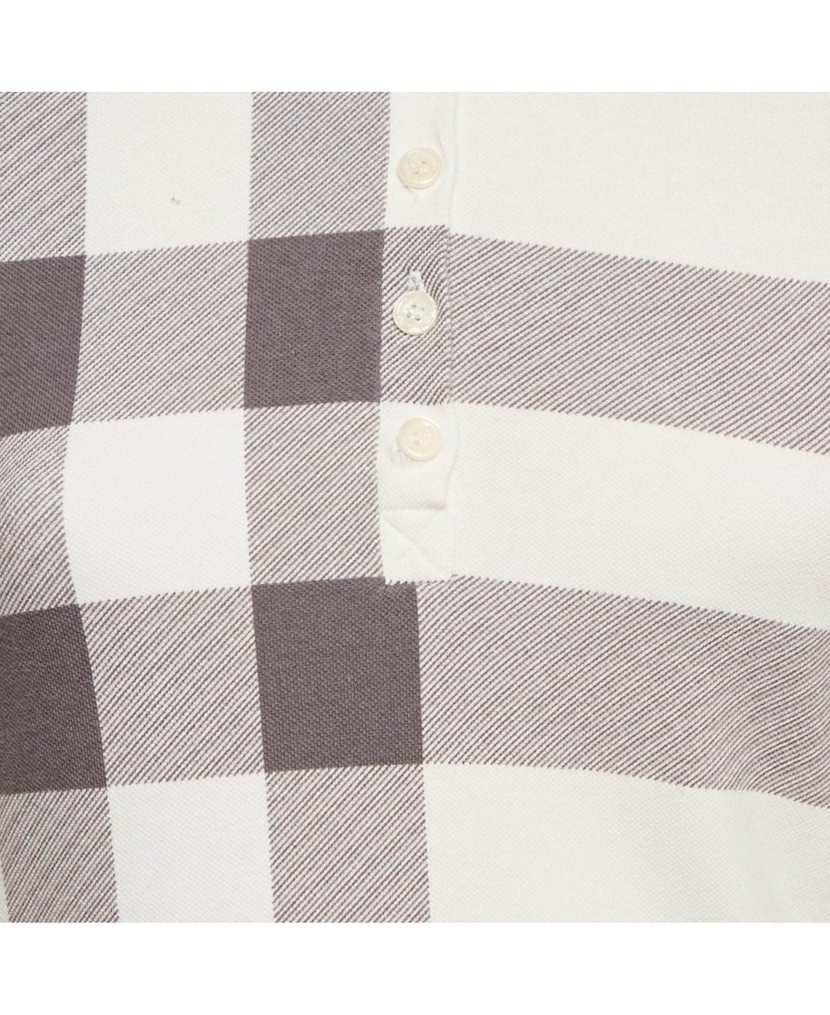 Pre-Owned Burberry Women's Brit White Checked Cotton Polo T-Shirt