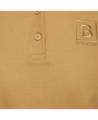 Women's Brown Logo Embroidered Pique Polo T-Shirt