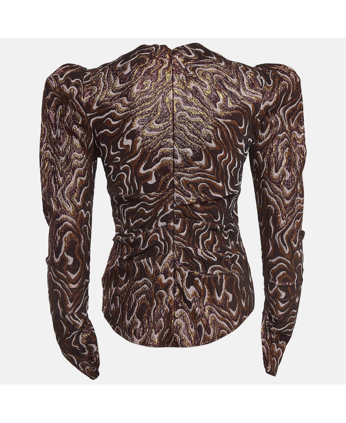 Pre-Owned Isabel Marant Women's Metallic Patterned Lurex Ruched Top