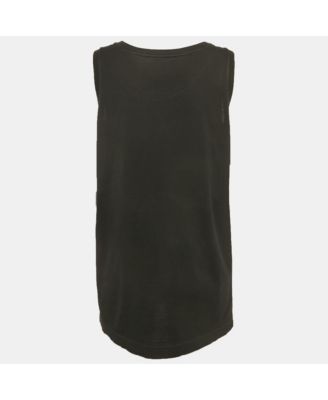 Women's Black Slogan Print Jersey Tank Top