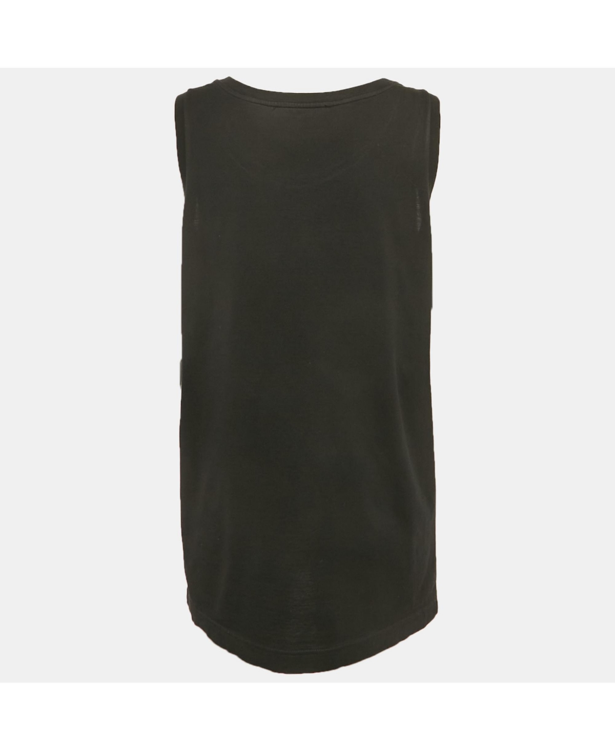 Pre-Owned Dolce & Gabbana Women's Black Slogan Print Jersey Tank Top