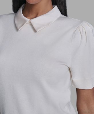 Women's Satin-Collared Sweater