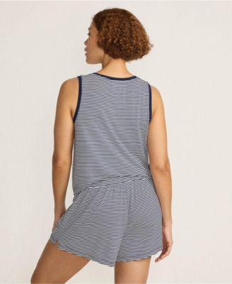 Women's Cooling 3 Piece Pajama Set - Robe Tank and Shorts