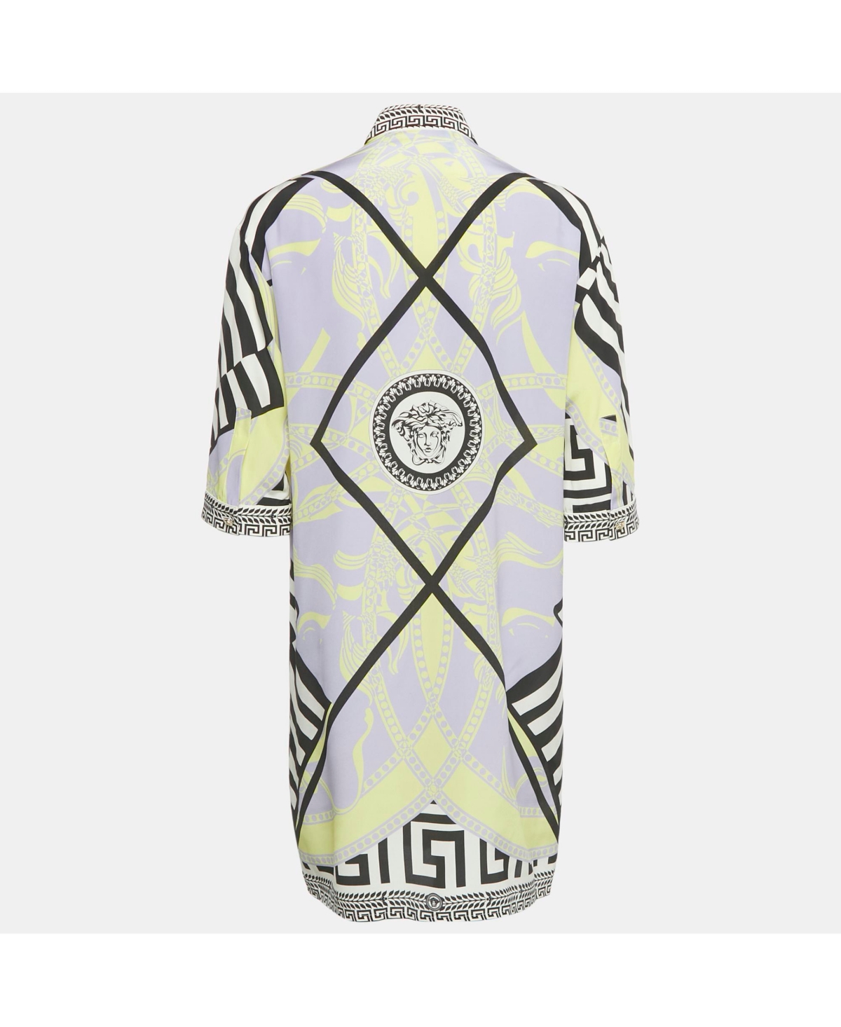 Pre-Owned Versace Women's Multicolor Printed Silk Shirt Dress