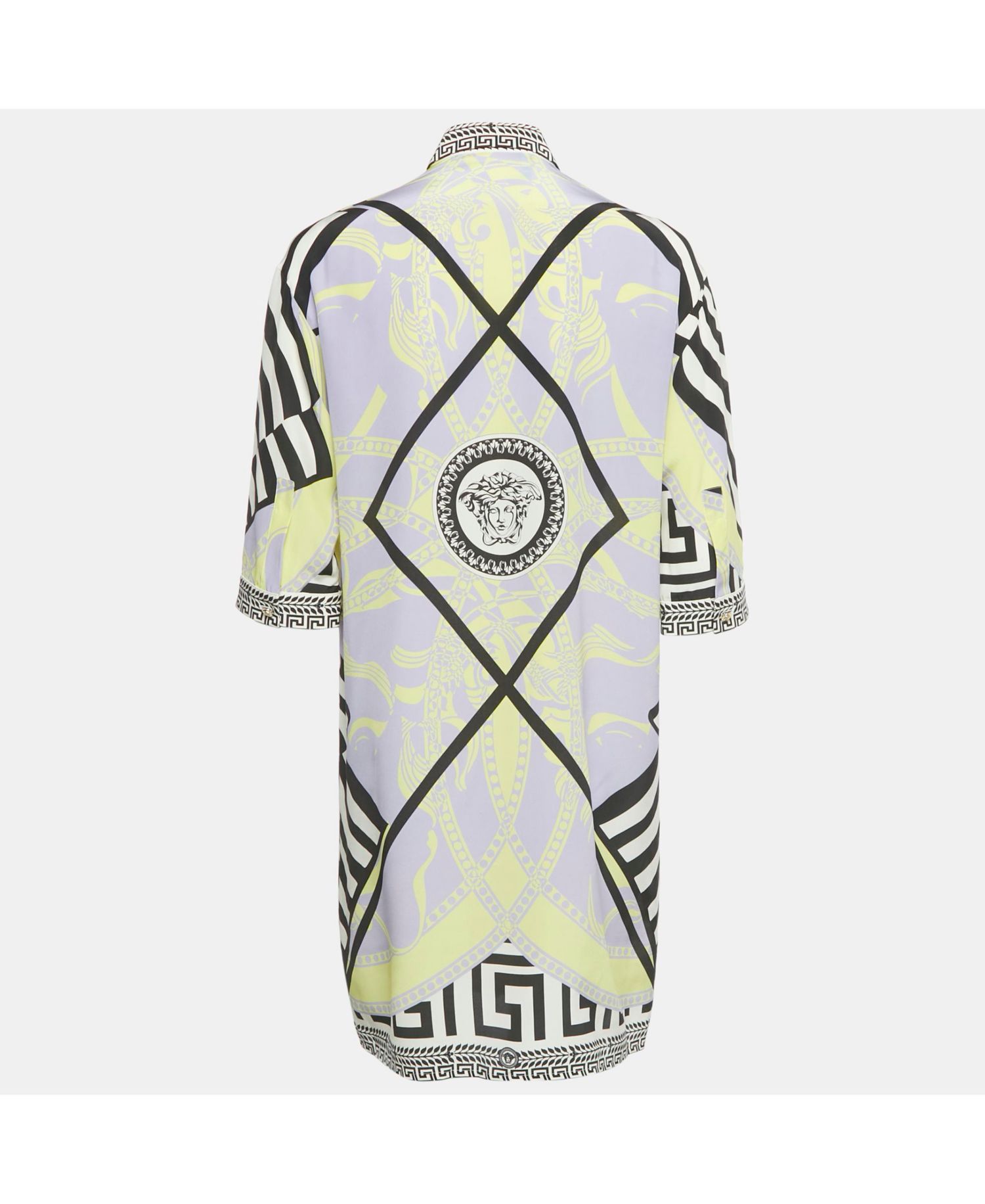 Women's Multicolor Printed Silk Shirt Dress