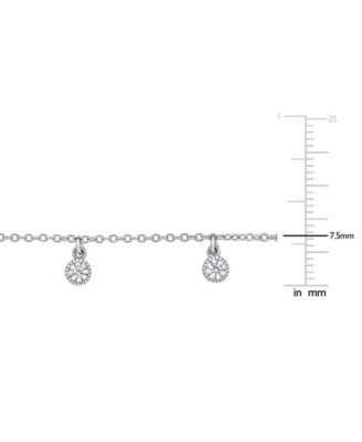 White Sapphire (5/8 ct. t.w.) Station Necklace in Sterling Silver