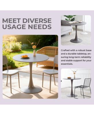 31.5" Gray Tulip Dining Table for 2-4 People