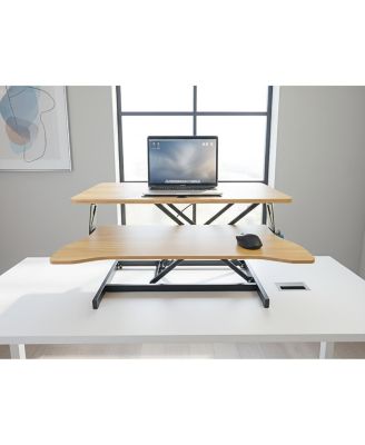 32" Height Adjustable Sit-Stand Desk Converter for Dual Monitors & Laptop