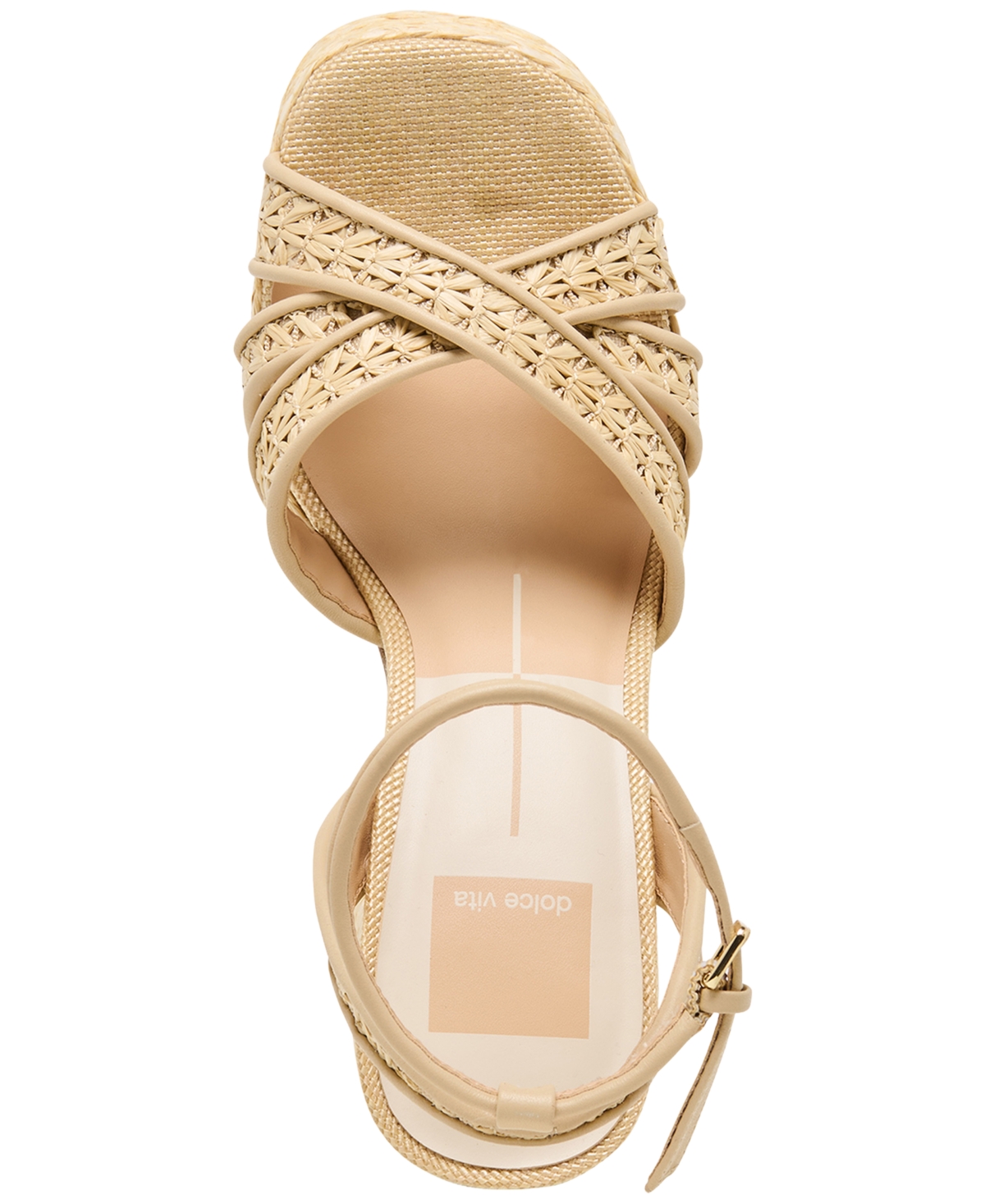 Dolce Vita Women's Danila Two-Piece Block Heel Raffia Dress Sandals