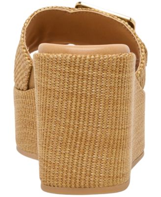Women's Jilian Raffia Buckle Platform Slide Wedge Sandals