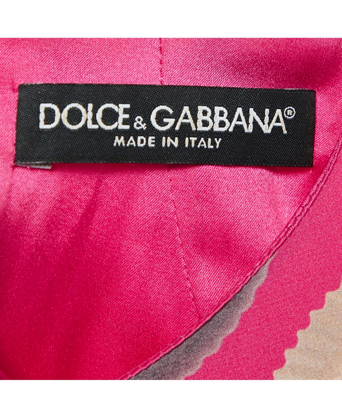 Pre-Owned Dolce & Gabbana Women's Pink Sicily Cupcake Print Silk Mini Dress