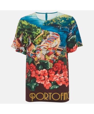 Women's Multicolor Portofino Print Silk Top