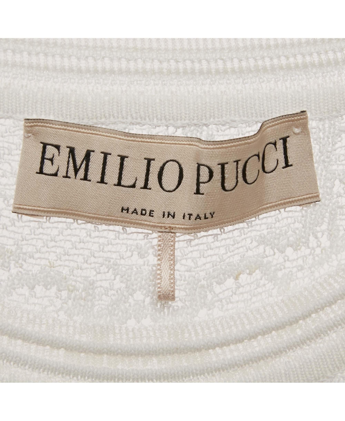 Pre-Owned Emilio Pucci Women's White Stretch Lace Sleeveless Sheer Top