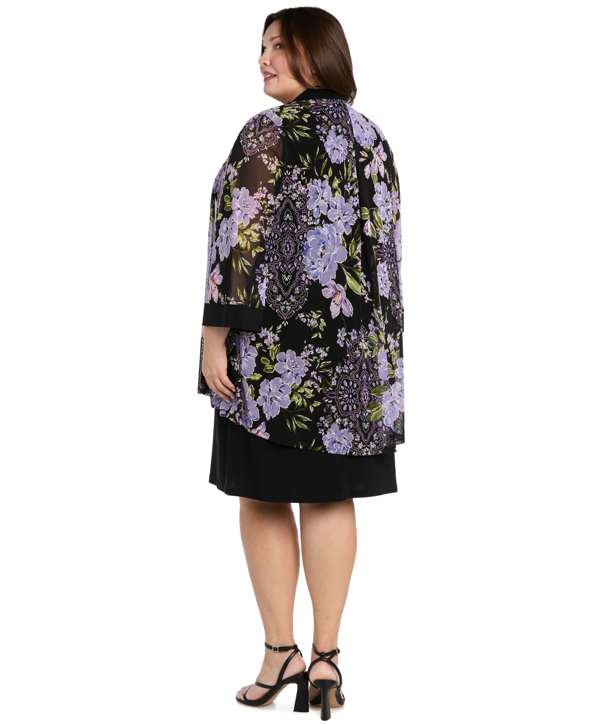 R & M Richards Petite Necklace Sheath Chiffon-Jacket Dress