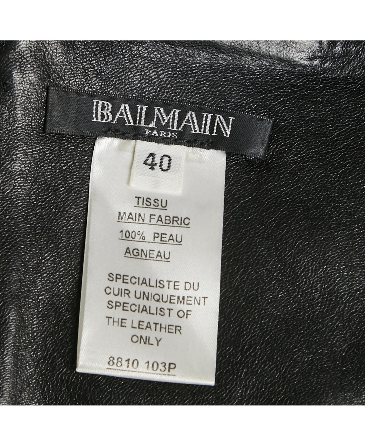 Pre-Owned Balmain Women's Black Leather Crop Top