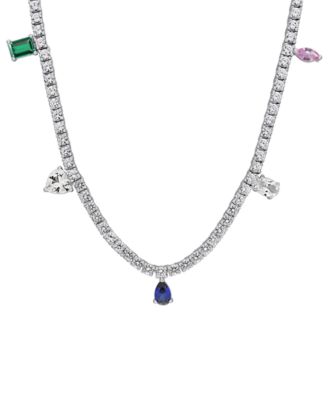 Multi-Gemstone (19-1/3 ct. t.w.) Charm Necklace in Sterling Silver