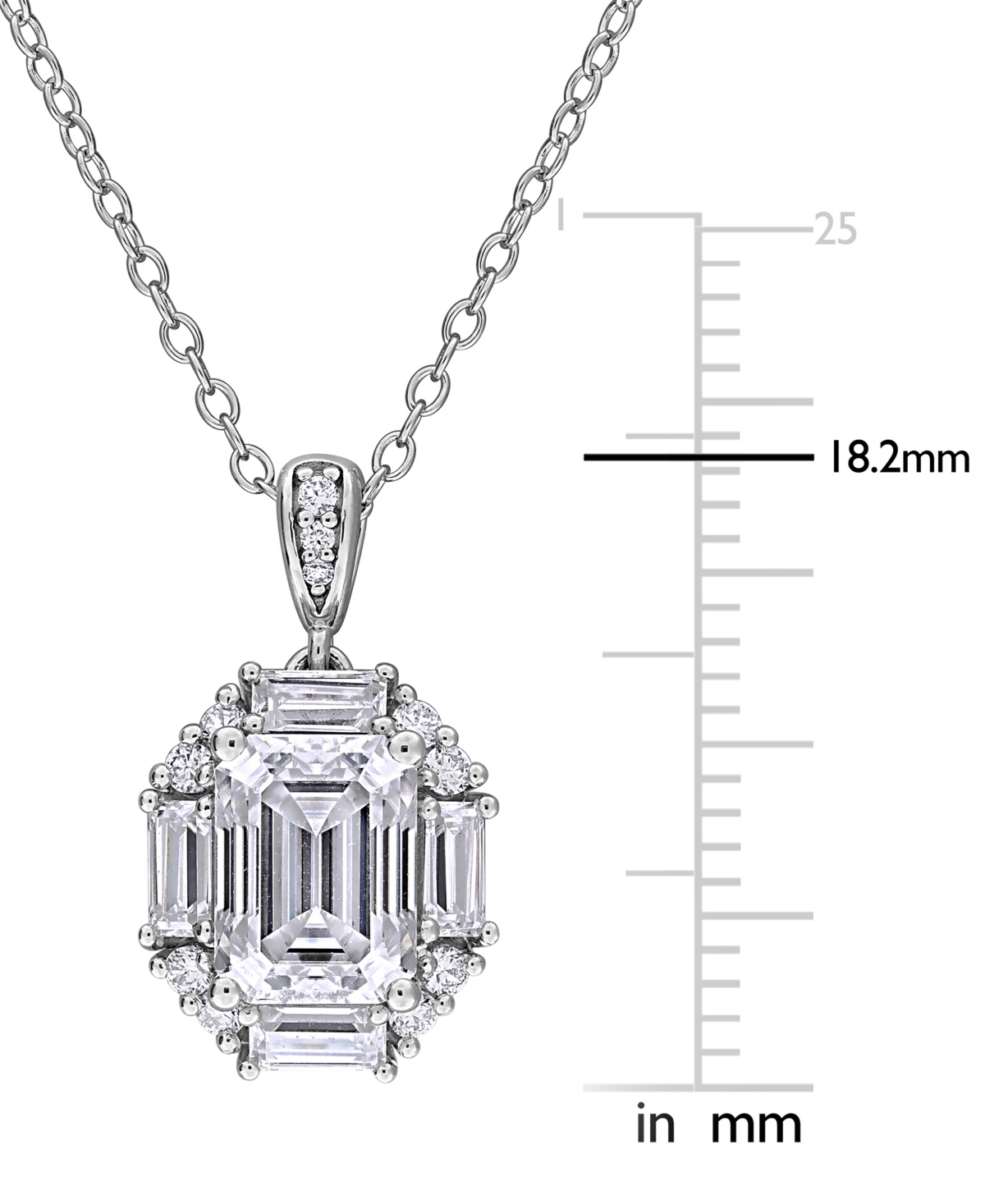 Macy's Moissanite (2-1/2 ct. t.w.) Pendant Necklace in Sterling Silver