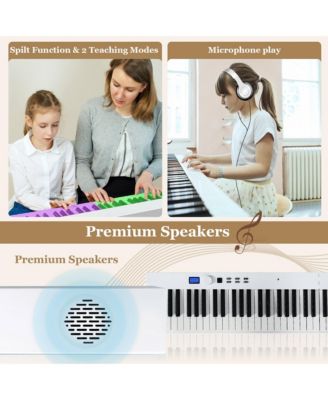 88-Key Folding Electric Piano Keyboard Semi Weighted Full Size MIDI Toy
